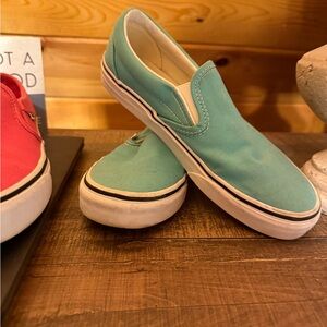 Vans Teal Slip-On Sneakers